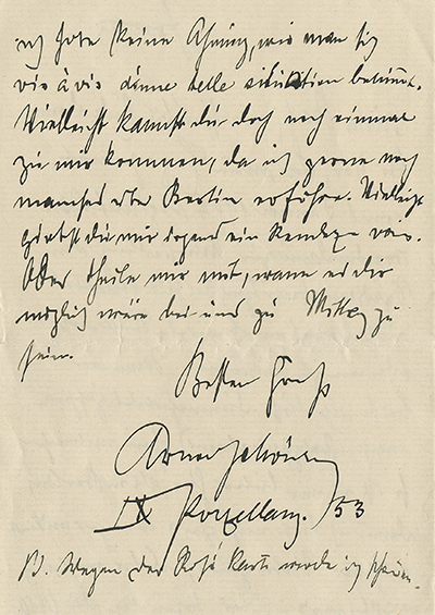 Arnold Schönberg an David Josef Bach, 15. November 1901
